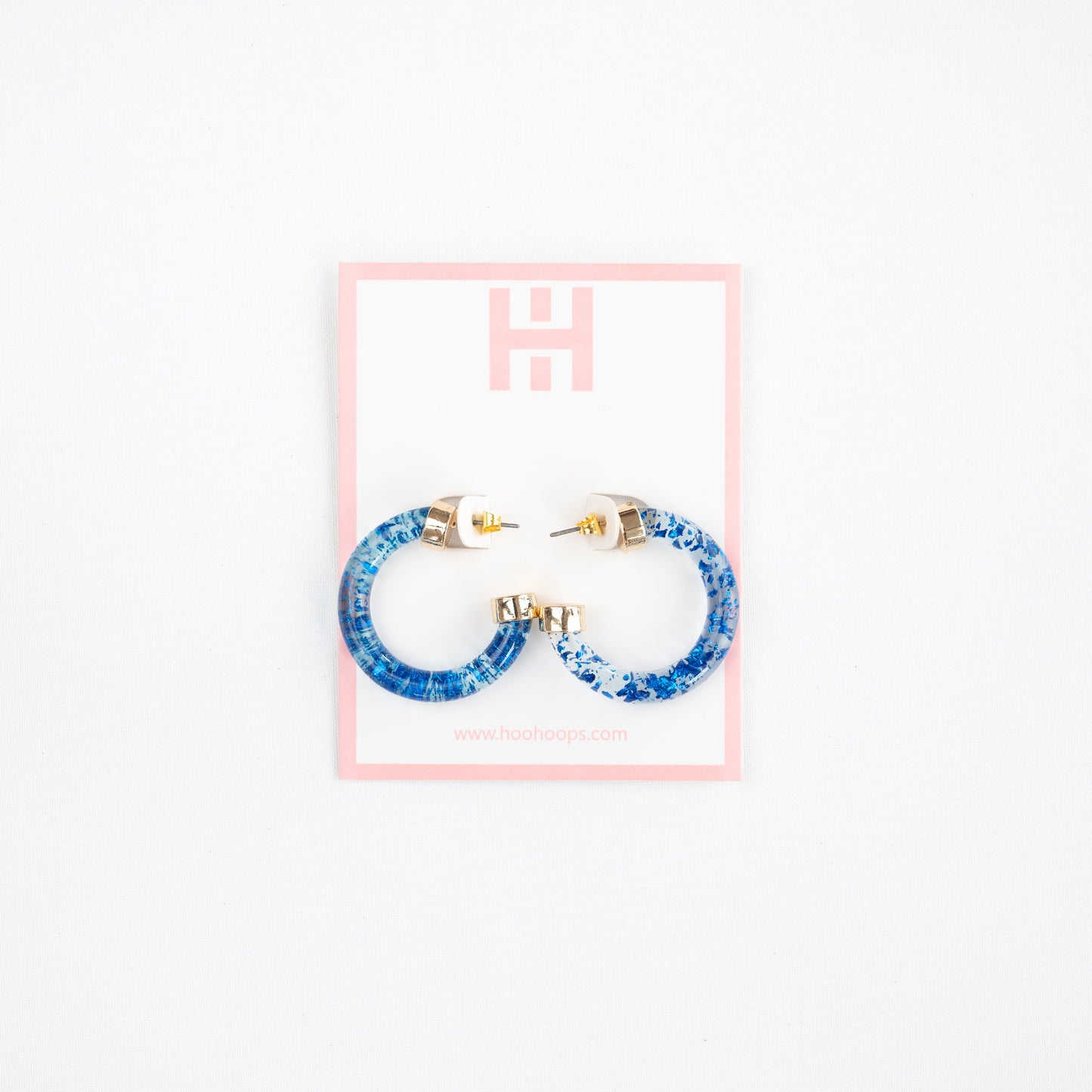 Blue Foil Mini Hoop Earrings