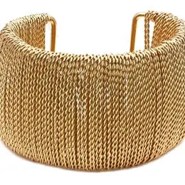 Wide Gold Wire Cuff Bracelet