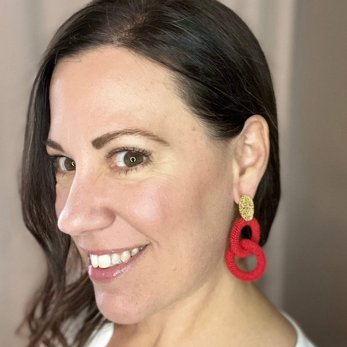 Red Natalia Earrings by Millie B.