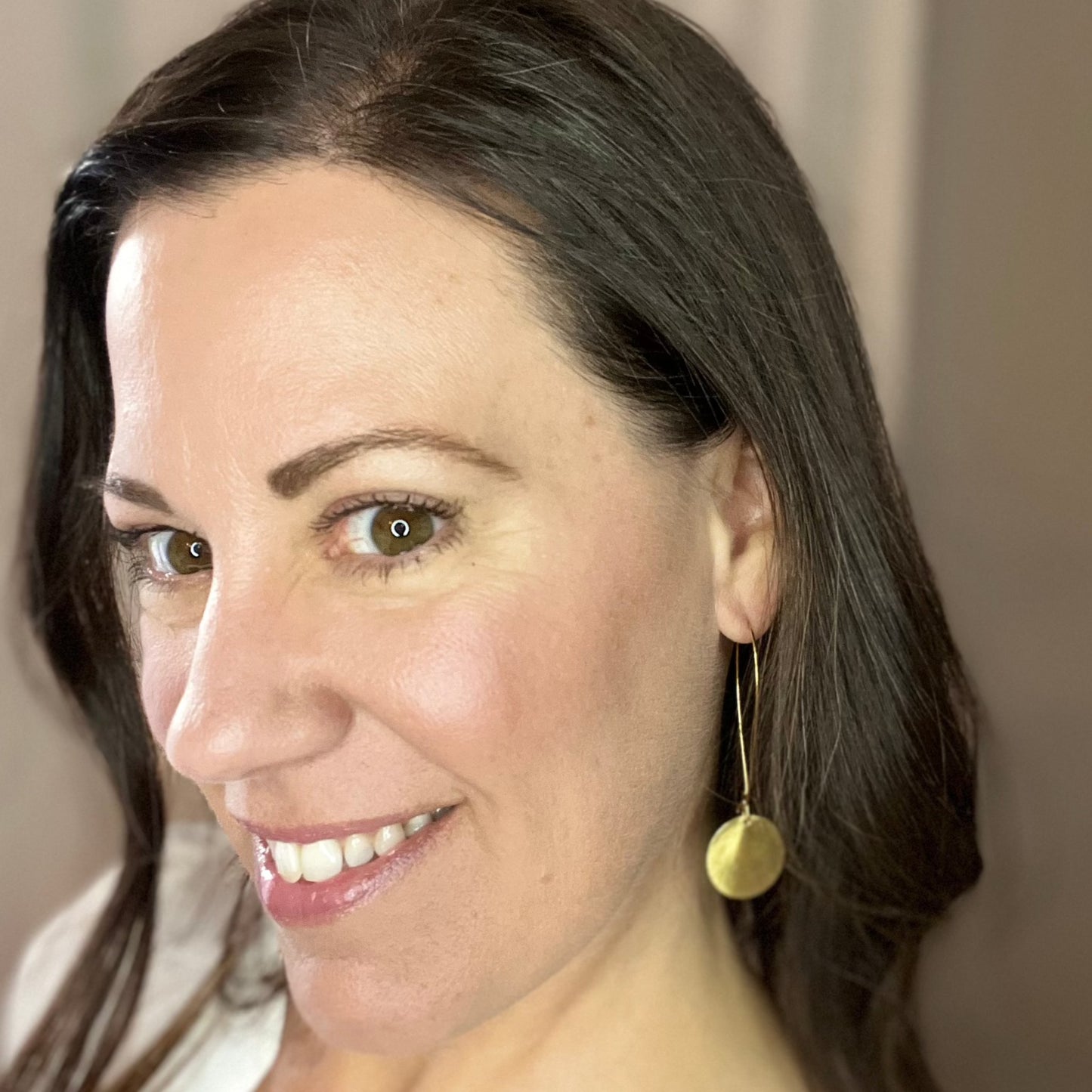 Gold Disc Dangles by Millie B.