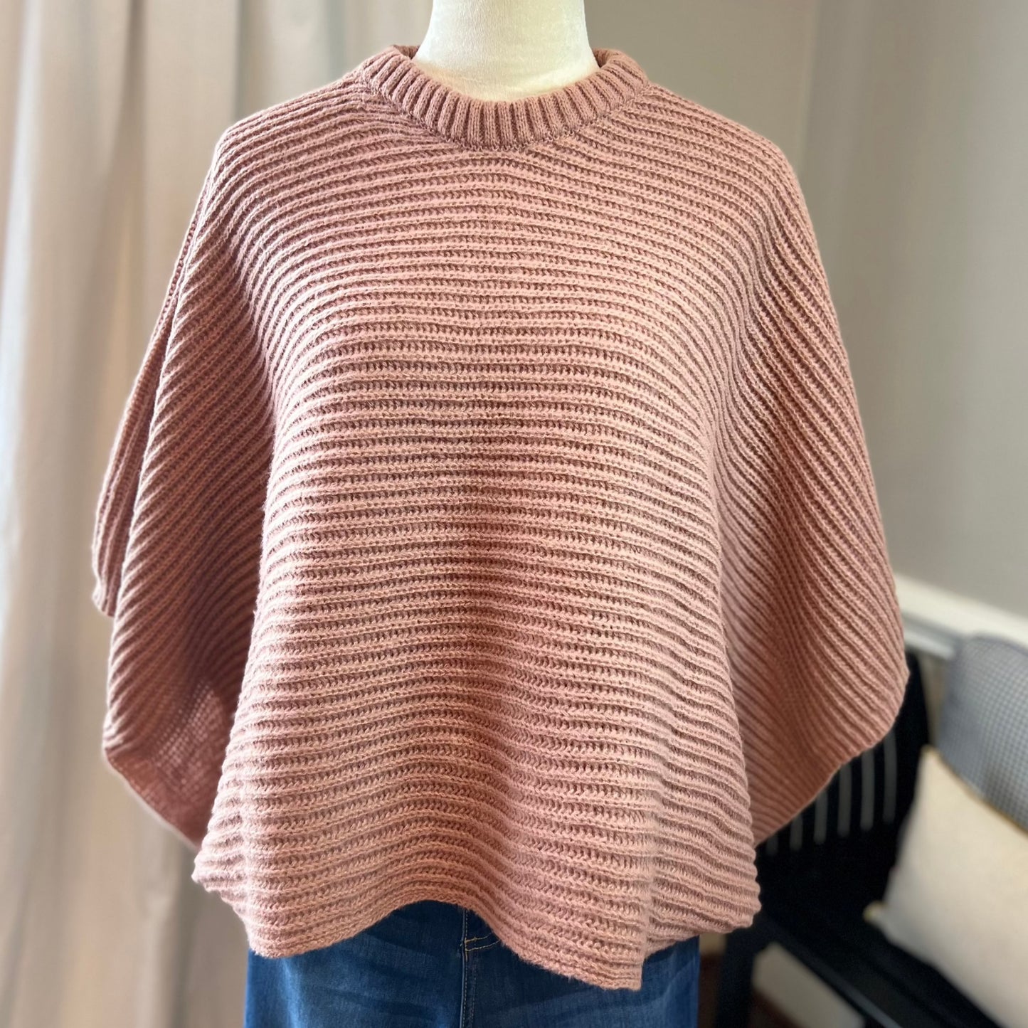 Blush Urban Knit Poncho