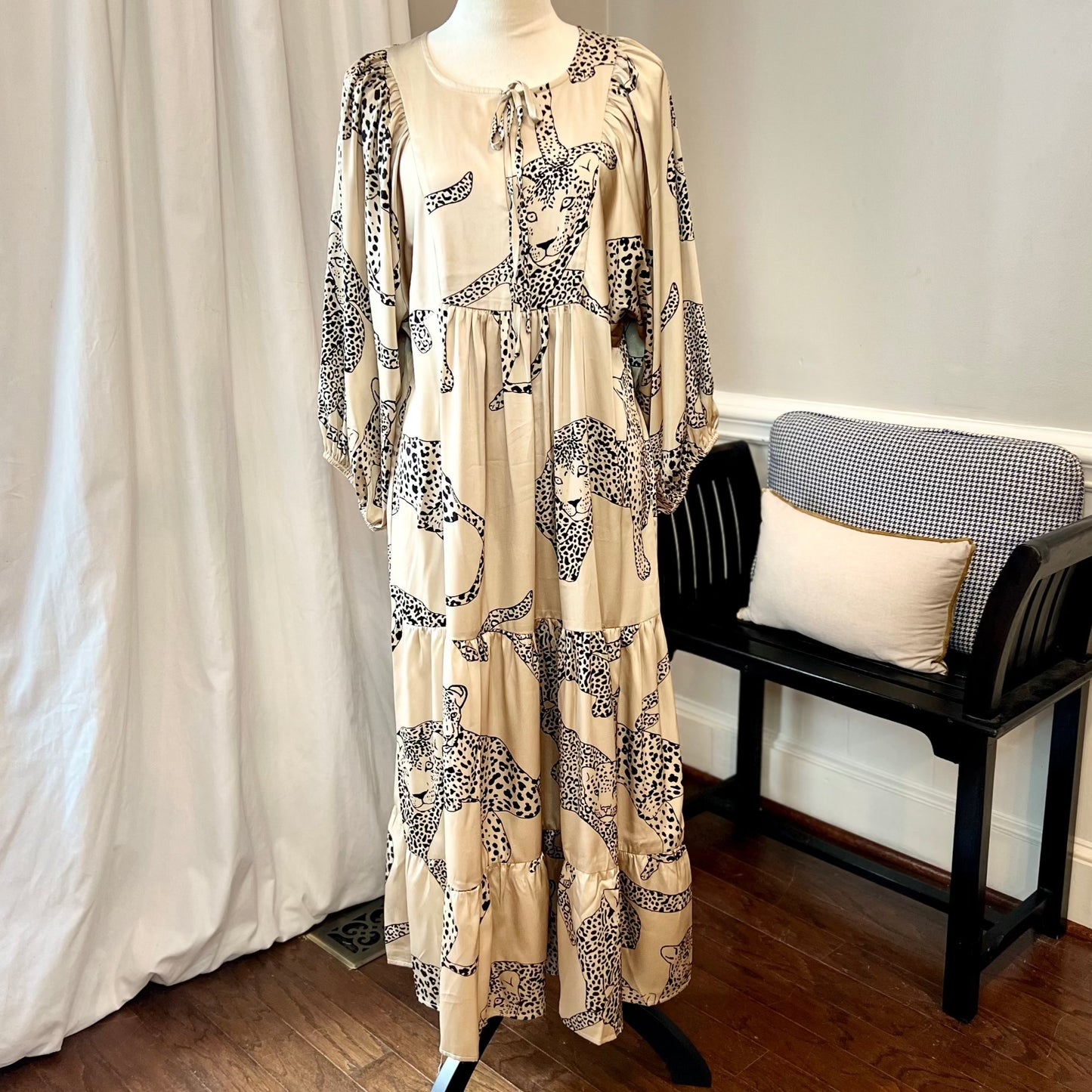 Silky Jaguar Midi Dress