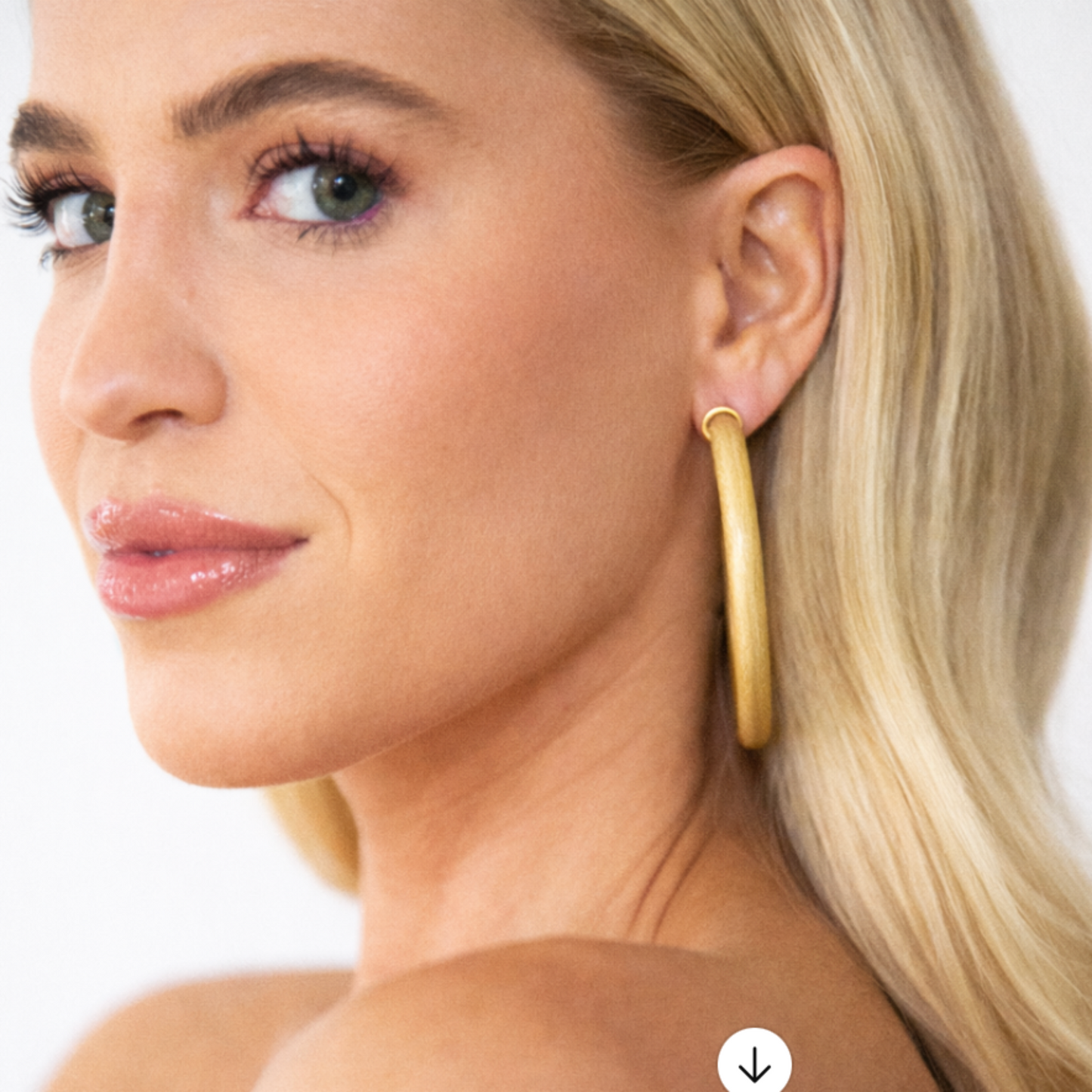 Brushed Gold Hoop Earrings
