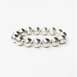Silver Beaded Stretch Bracelet
