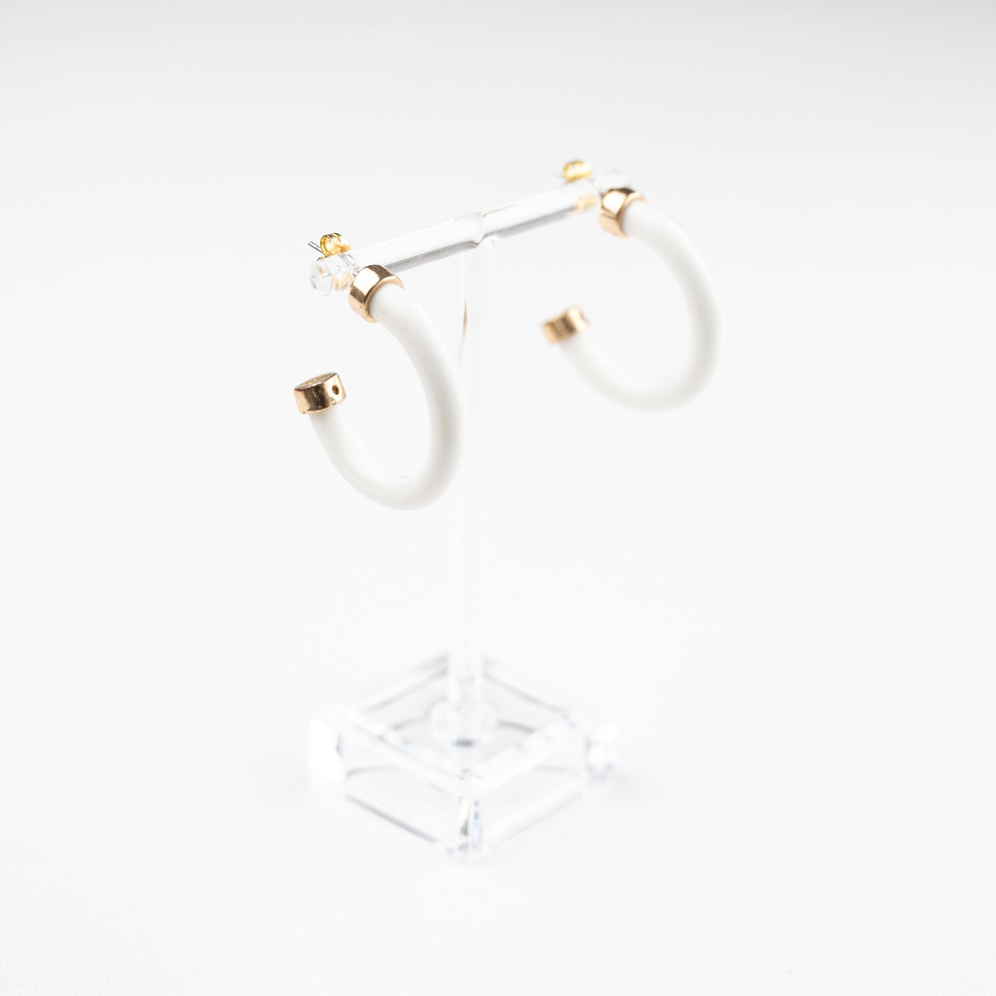 White Mini Hoop Earrings