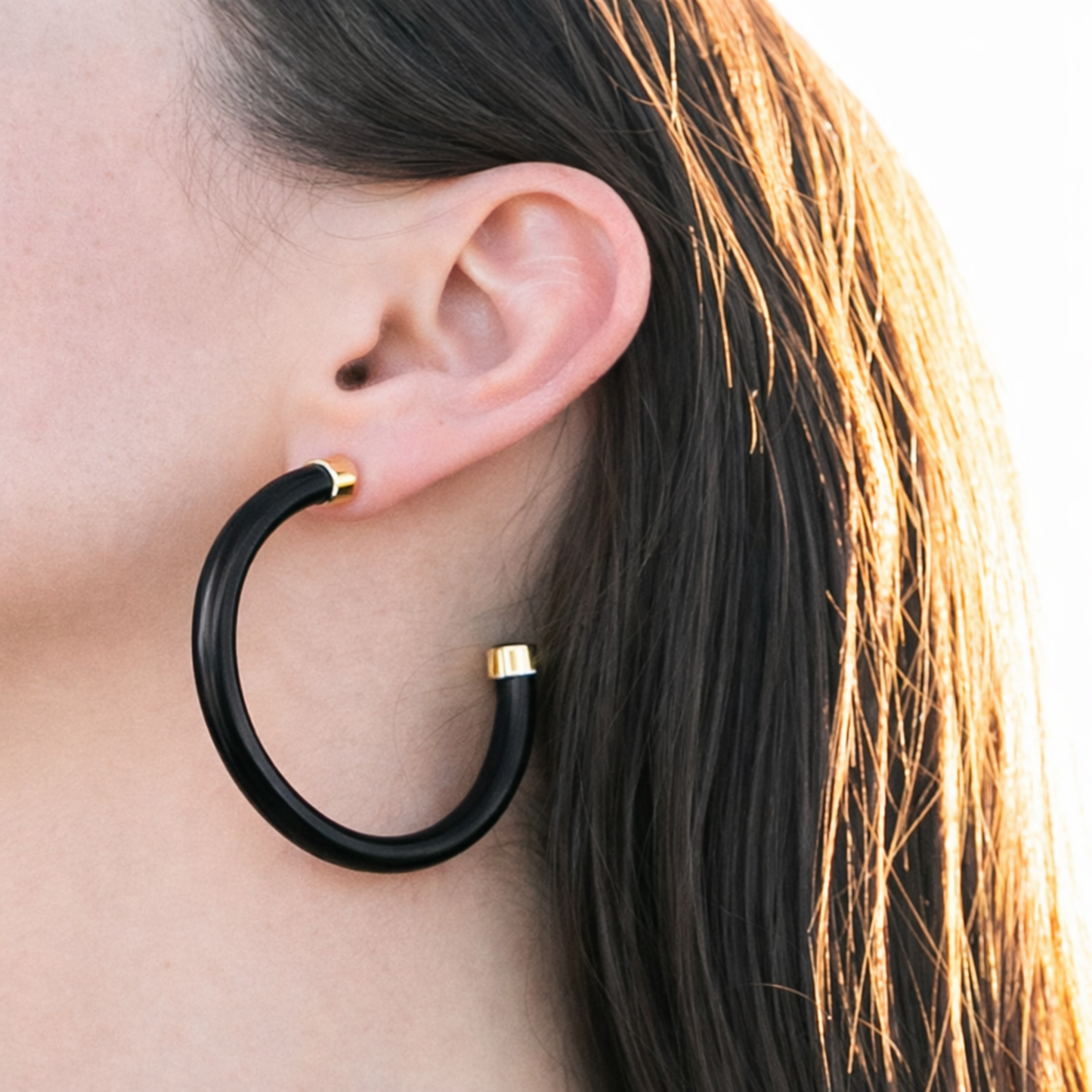 Black Hoop Earrings