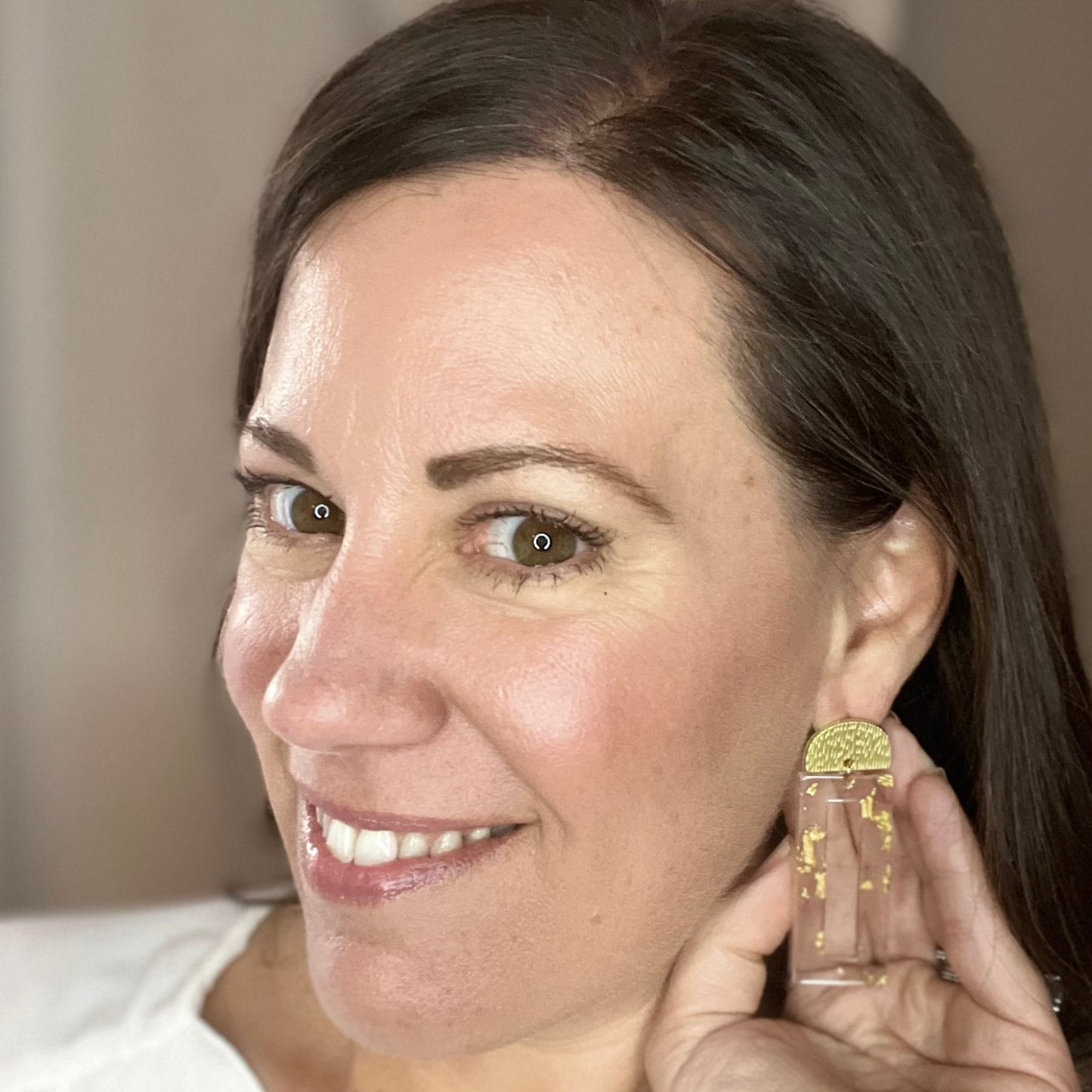 Gold Flake Ansley Earrings by Millie B.