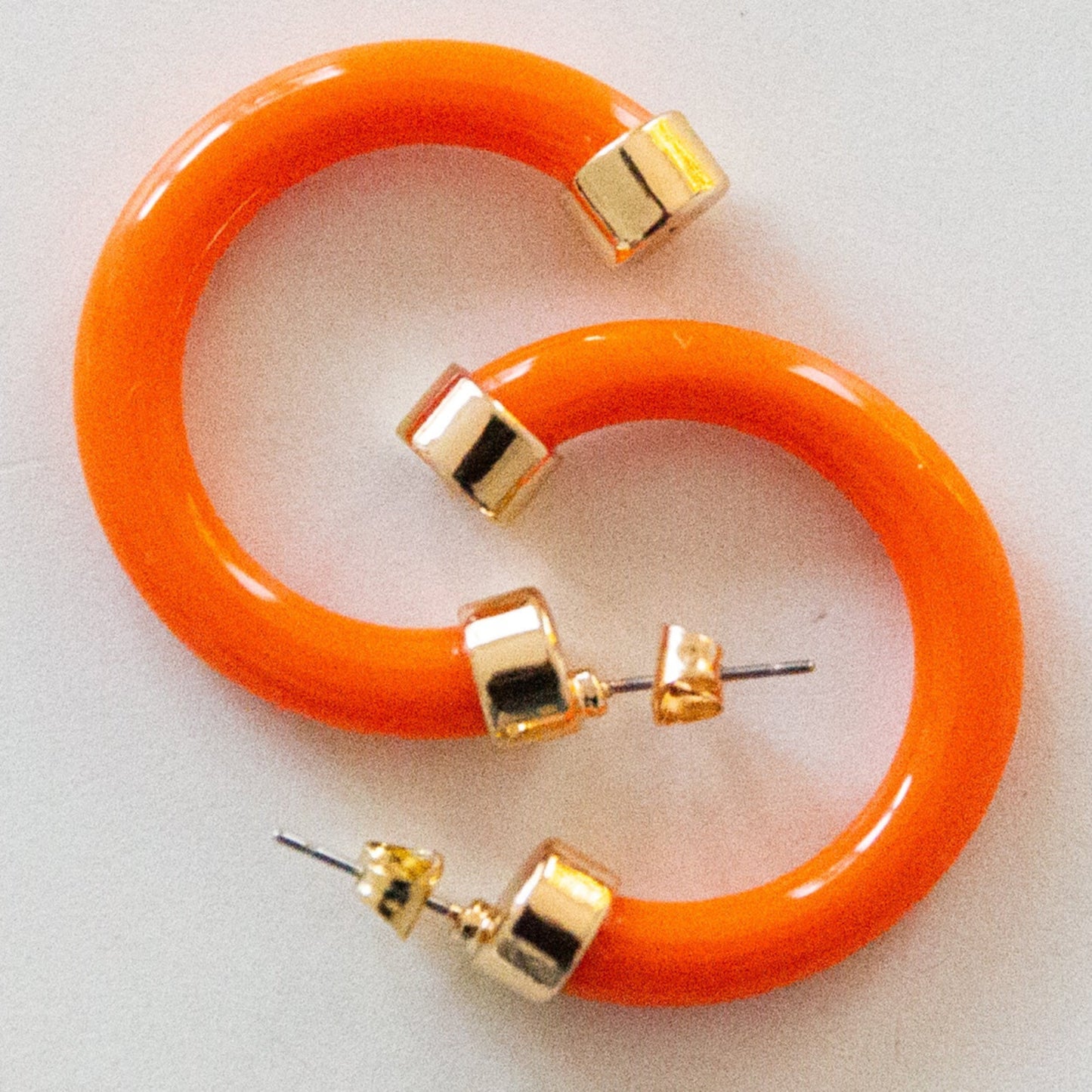 Orange Mini Hoop Earrings
