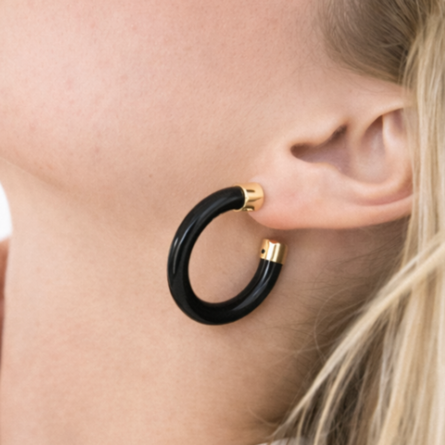 Black Hoop Earrings