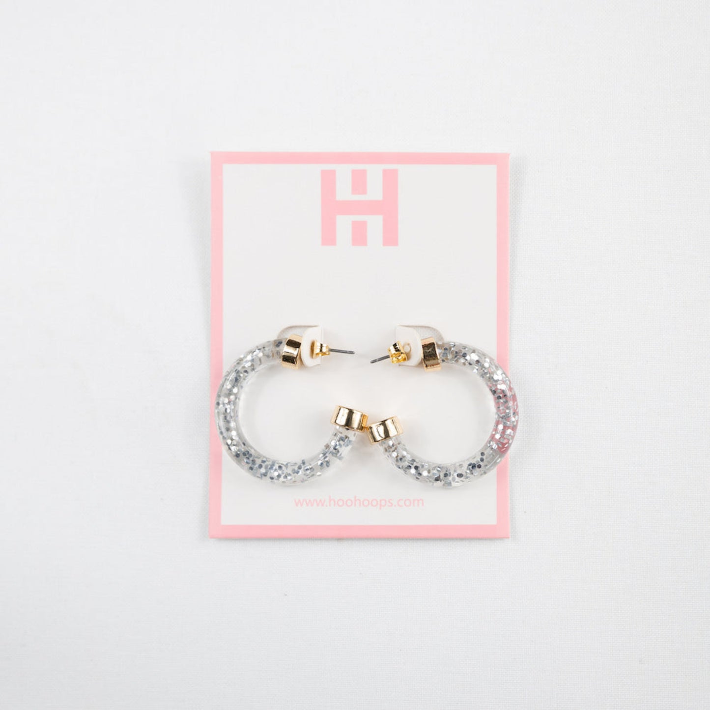 Silver Glitter Mini Hoop Earrings
