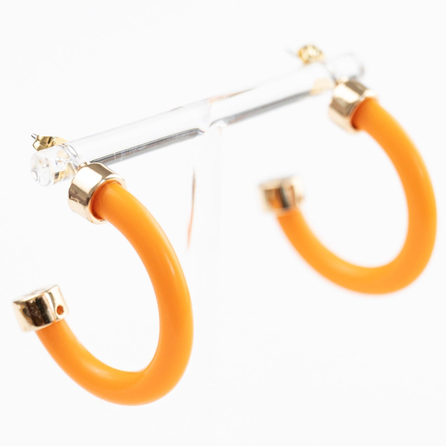 Bright Orange Mini Hoop Earrings