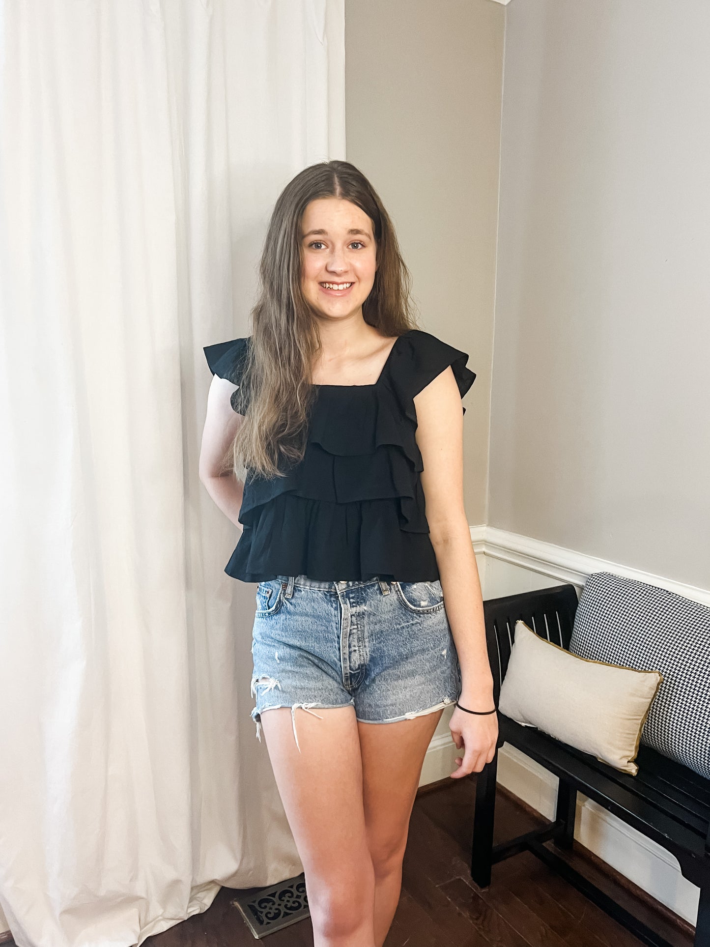 Tiered Ruffle Crop Top