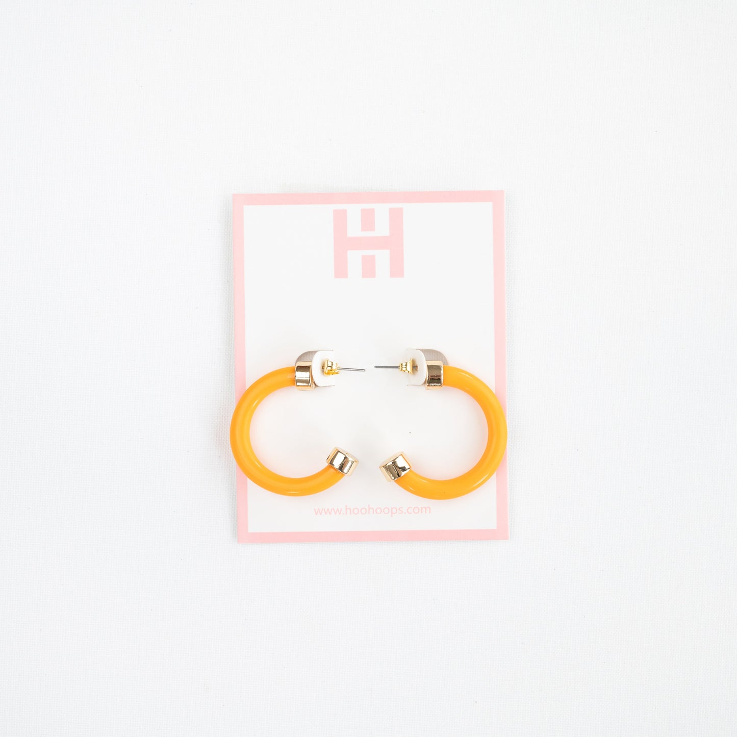Bright Orange Mini Hoop Earrings